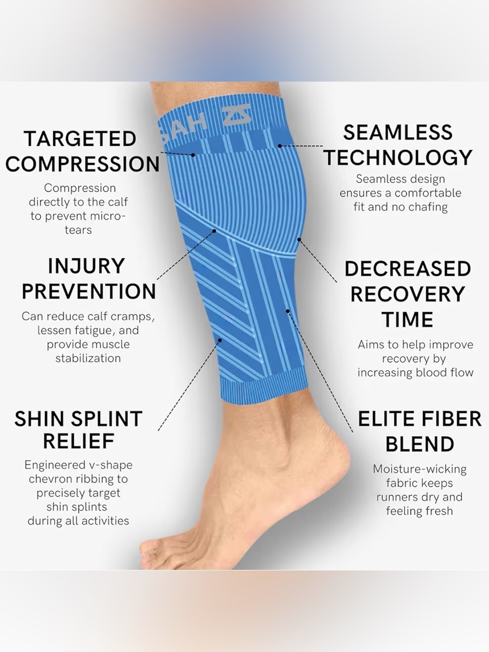 Zensah Neon Green Compression Calf Sleeves Size Large/X-Large NWOT - Picture 9 of 10